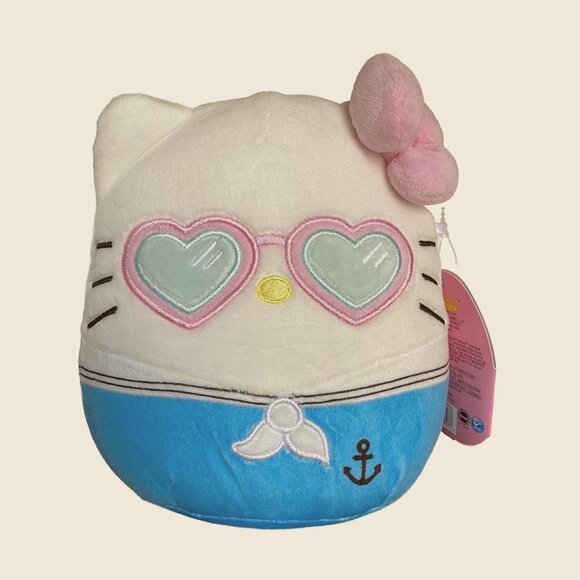 Squishmallows Sanrio Hello Kitty Sailor with Heart Sunglasses - Picture 1 of 4
